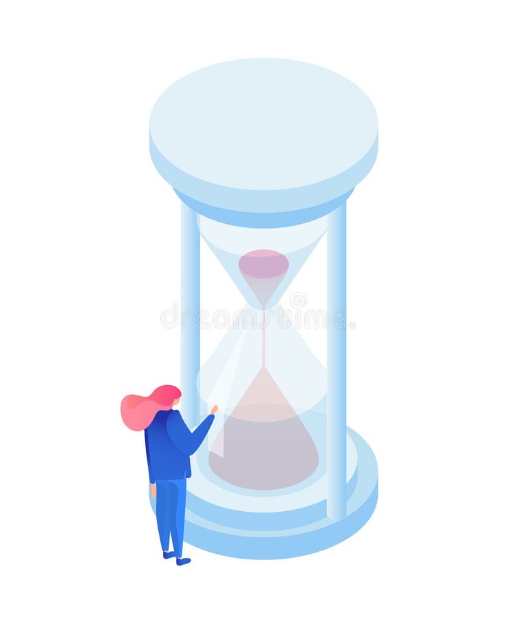 Flow of time metaphor isometric illustration stock illustration Flow of time metaphor isometric illustration stock illustration