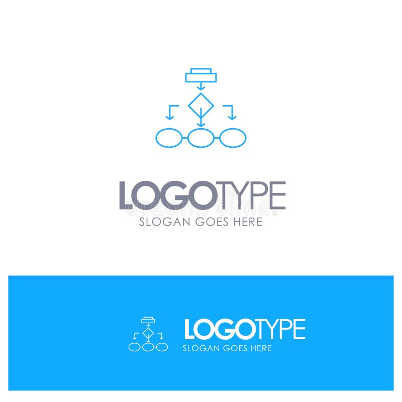 Flowchart, Algorithm, Business, Data Architecture, Scheme, Structure, Workflow Blue outLine Logo with place for tagline stock illustration Flowchart, Algorithm, Business, Data Architecture, Scheme, Structure, Workflow Blue outLine Logo with place for tagline stock illustration