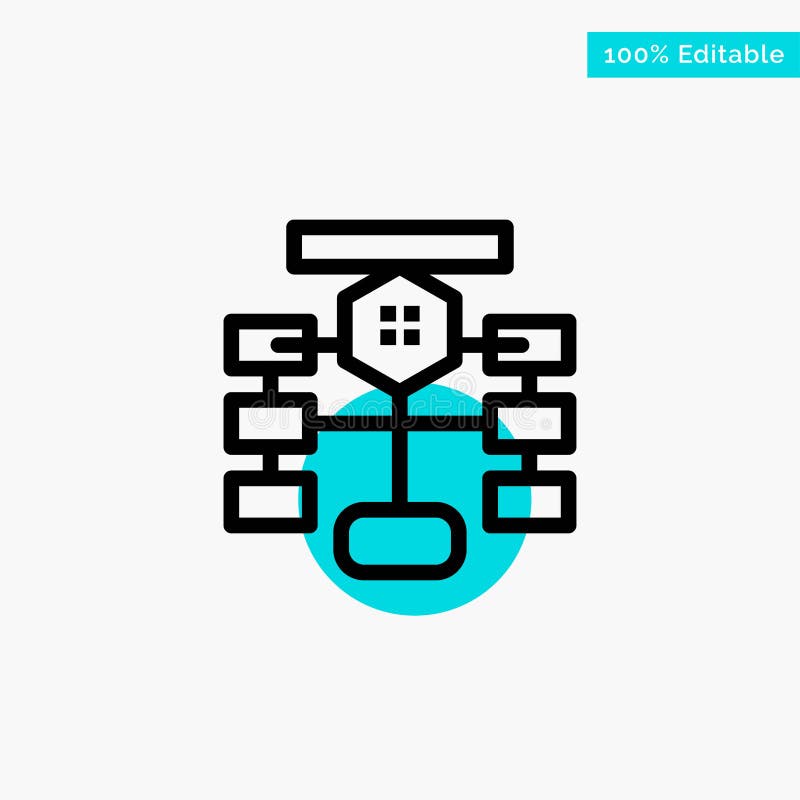 Flowchart, Flow, Chart, Data, Database turquoise highlight circle point Vector icon vector illustration Flowchart, Flow, Chart, Data, Database turquoise highlight circle point Vector icon vector illustration