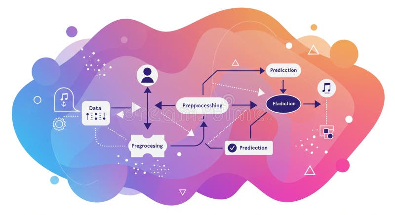 Flowchart Illustrating Data Processing for Machine Learning, Featuring ...