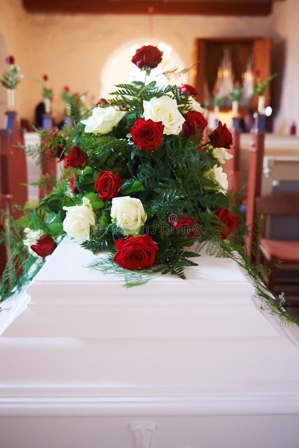 Flower Arrangement on Coffin Stock Photo - Image of dead, color: 62815384