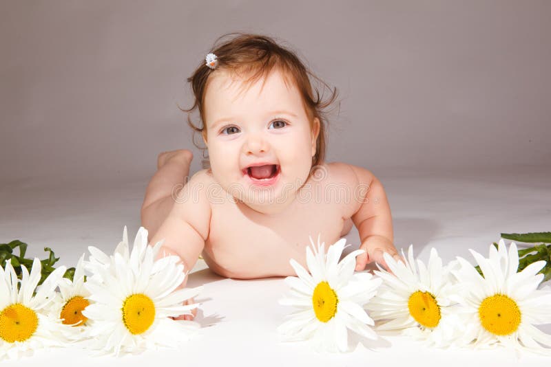 Flower baby stock image. Image of lovely, camomiles, human 11542457