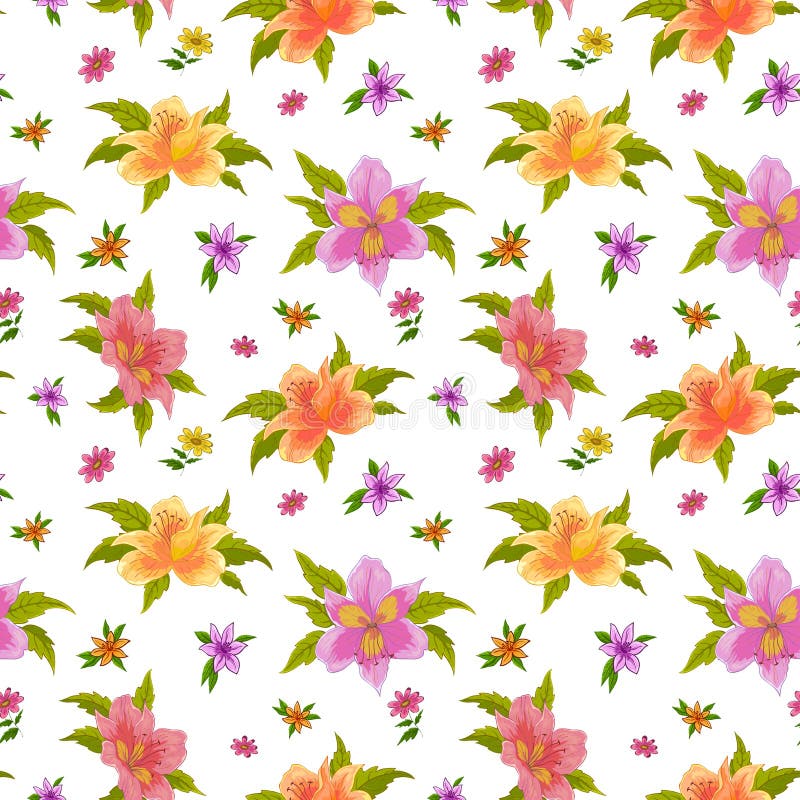 Flower background, alstroemeria royalty free illustration
