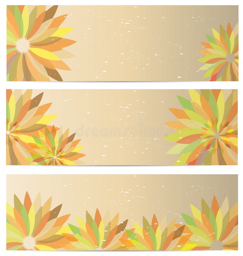 Flower Banner Background Set Stock Vector - Illustration of flower