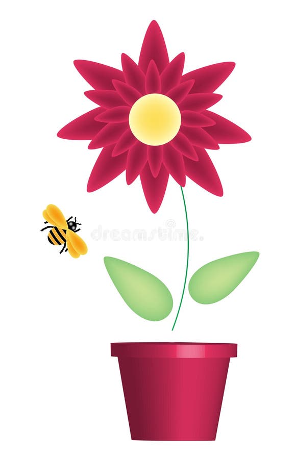 Flower and Bee Red