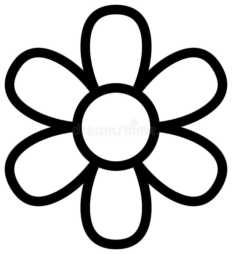 Flower Black and White Icon. Vector Outline Illustration Stock Vector
