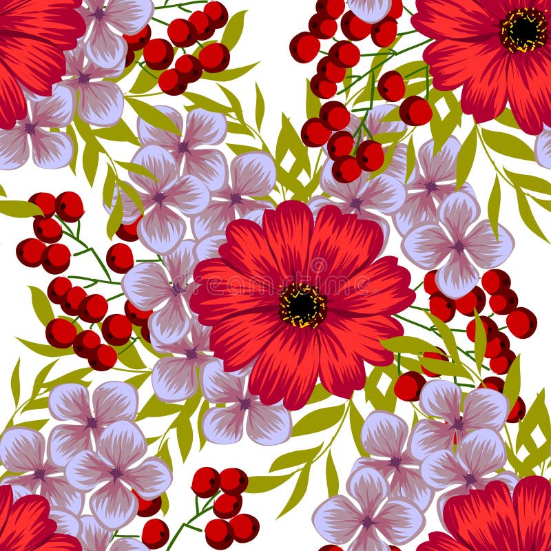 Flower blossom. Abstract elegance seamless pattern