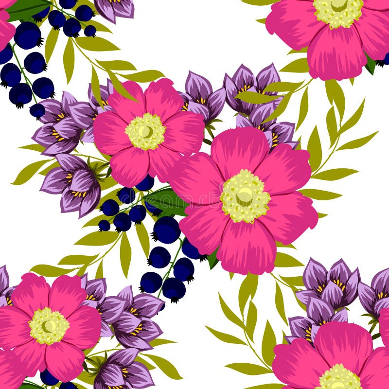 Flower blossom. Abstract elegance seamless pattern