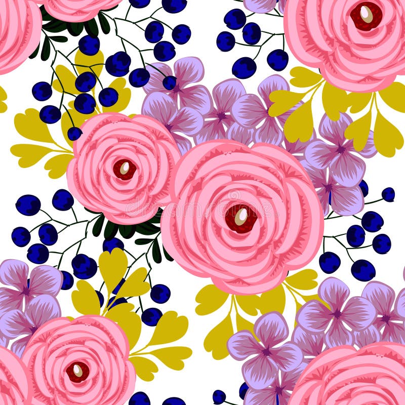 Flower blossom. Abstract elegance seamless pattern