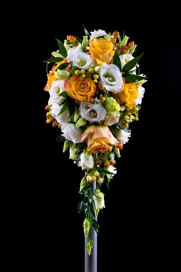 Flower Bouquet on Black stock photo. Image of vertical 40732082