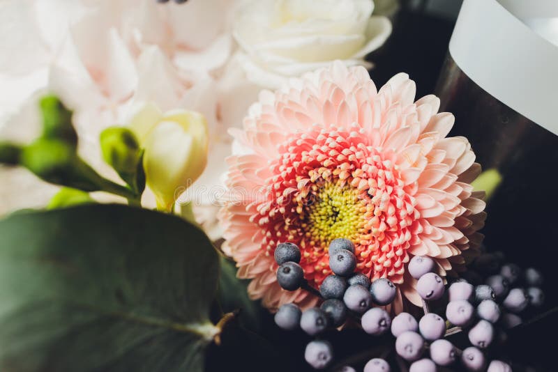 A Flower Bouquet with a Lot of Different Flowers. Stock Image Image