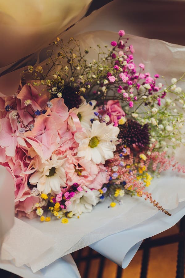 A Flower Bouquet with a Lot of a Different Flowers. Stock Image Image