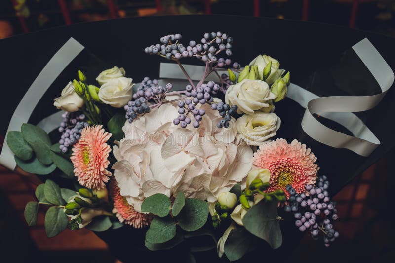 A Flower Bouquet with a Lot of a Different Flowers. Stock Image Image