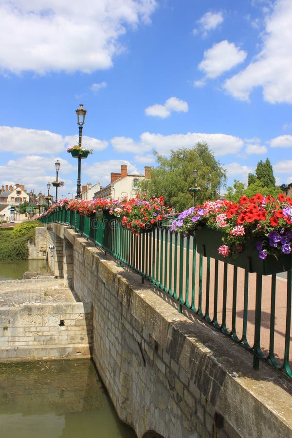 Flower bridge stock photo. Image of river, lamp, flowers 20501088