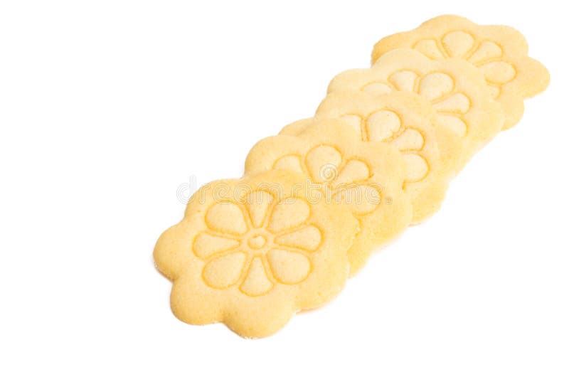 Flower Butter Cookies Isolated Stock Photo Image of sweet, brown