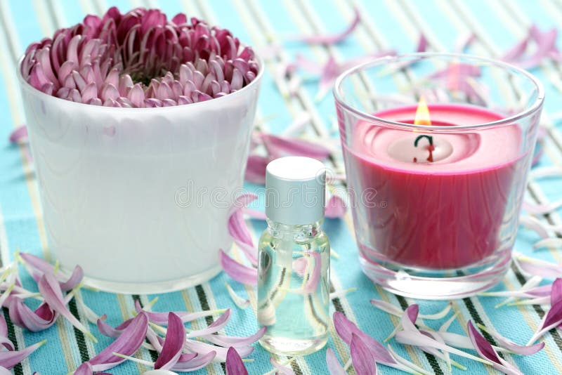 Flower and candle stock image. Image of care, aroma, pleasure 6950793