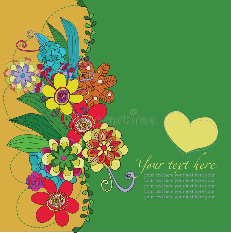 Flower card with yellow heart