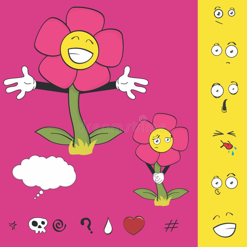 Download Flower Cartoon Expressions Collection Set2 Stock Vector ...
