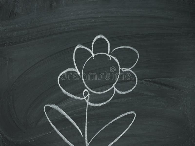 Chalk flower on blackboard stock vector. Illustration of grunge 30226561