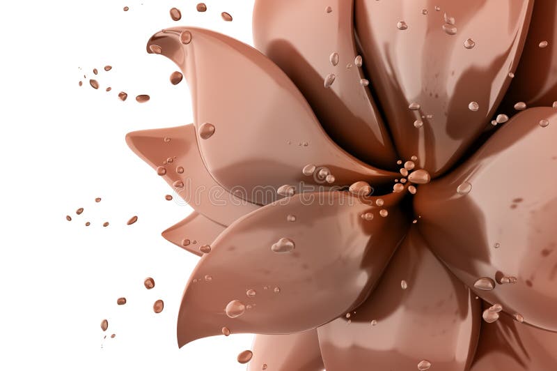 Flower Chocolate Abstract Background 3d Rendering Stock Illustration