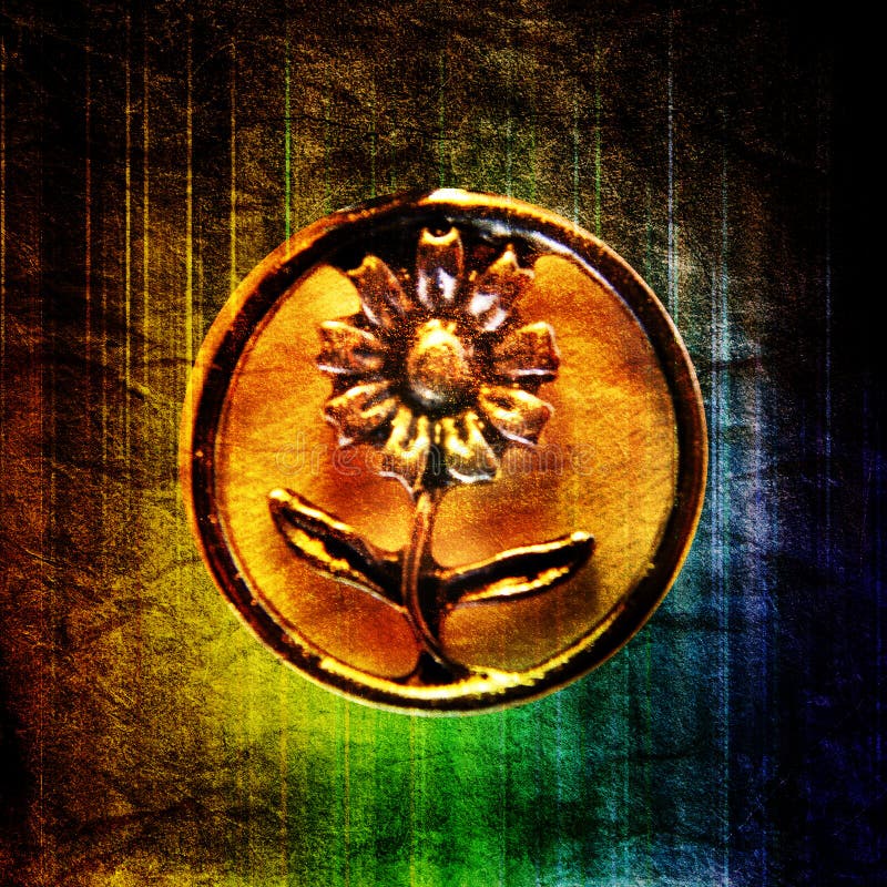 Flower  Circular Metal Motif, Close-up on Rainbow