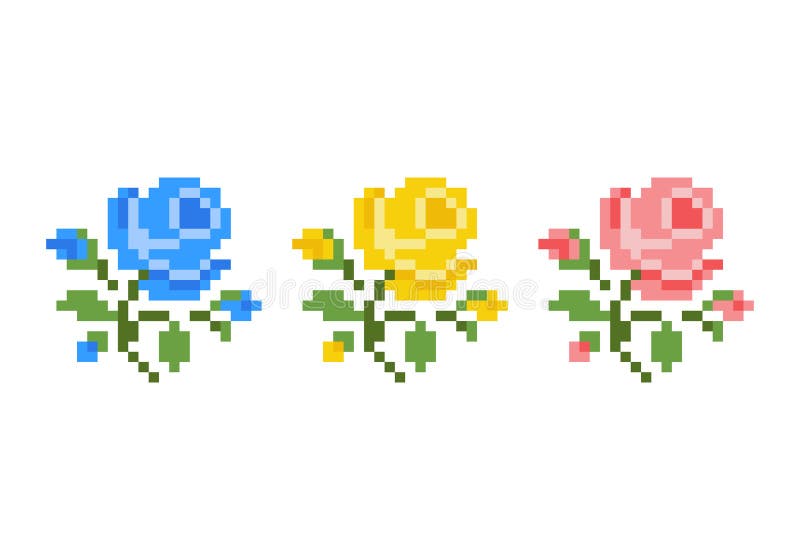 Flower Cross Stitch Pattern. Pixel Flower Image Stock Vector - Illustration of pink, garden: 222132914 Flower Cross Stitch Pattern. Pixel Flower Image Stock Vector - Illustration Of Pink, Garden: 222132914