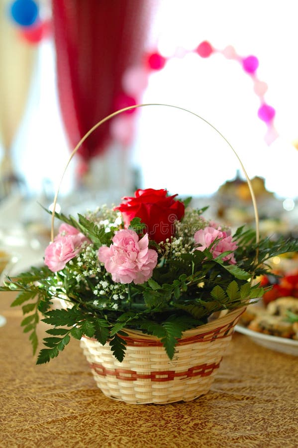 Flower decoration on holiday table.