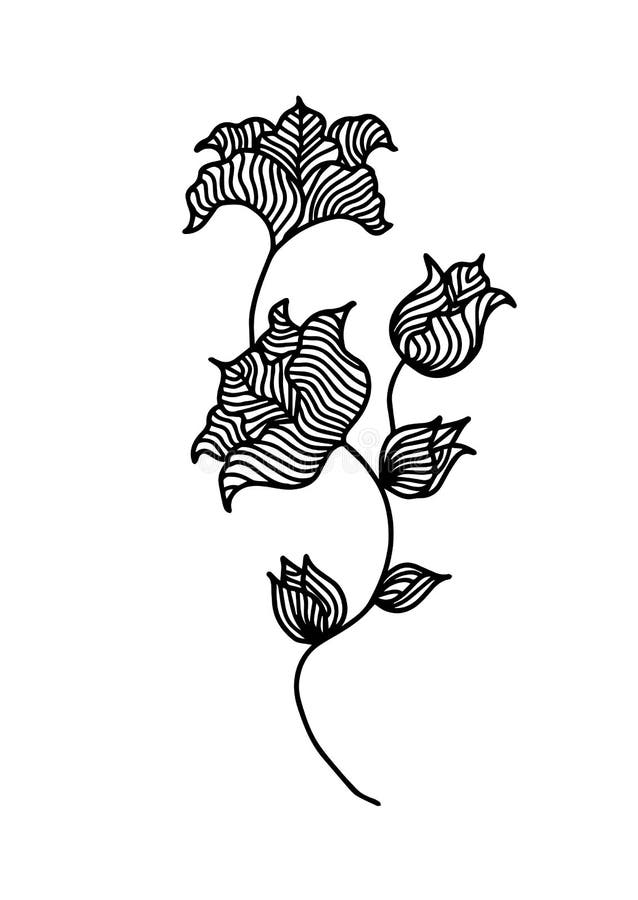 Flower Design Line Art Vector Stock Vector - Illustration of isolated