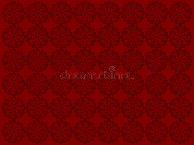 Flower Design Red Background Stock Illustration - Illustration of