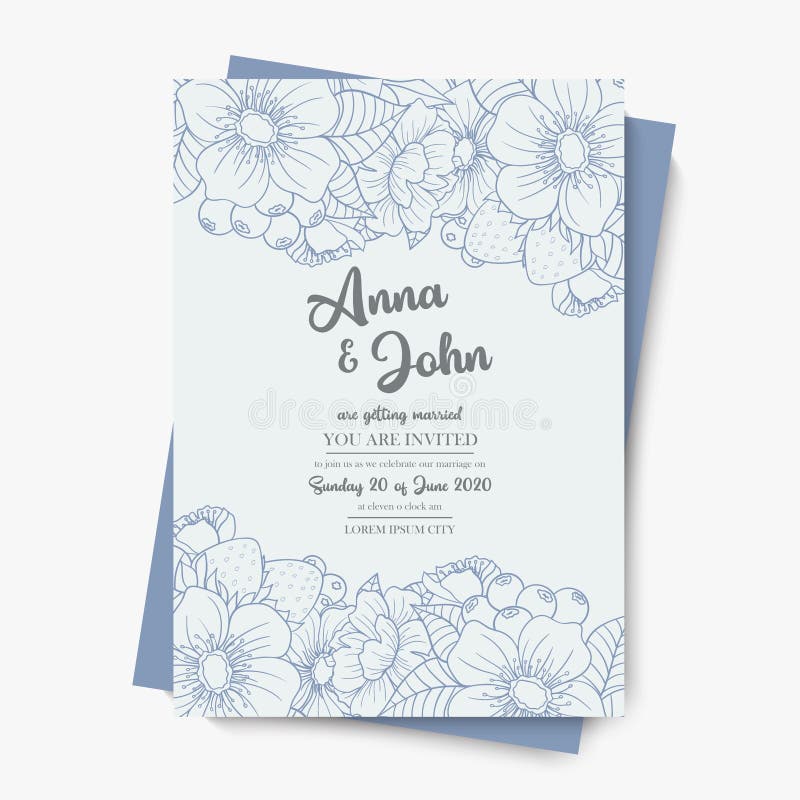 Flower designs border - blue flowers