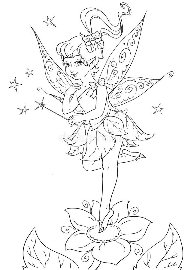 fairy coloring stock illustrations – 11775 fairy coloring