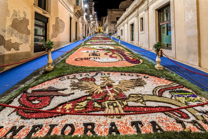 The Flower Festival of Noto in Sicily stock images The Flower Festival of Noto in Sicily stock images