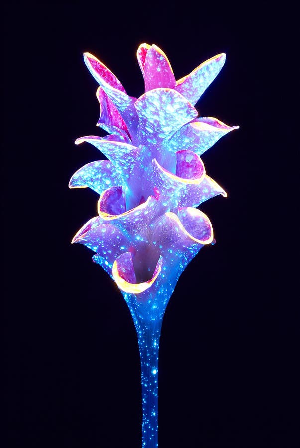 Flower with Fluorescent Colour. Stock Photo Image of close, creative