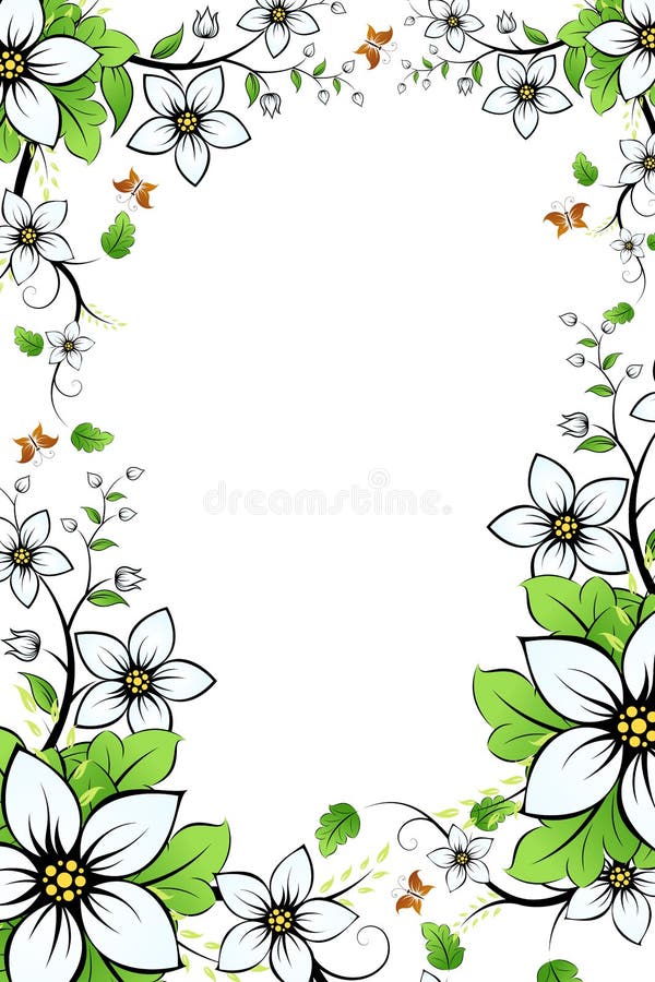 Flower frame vector illustration