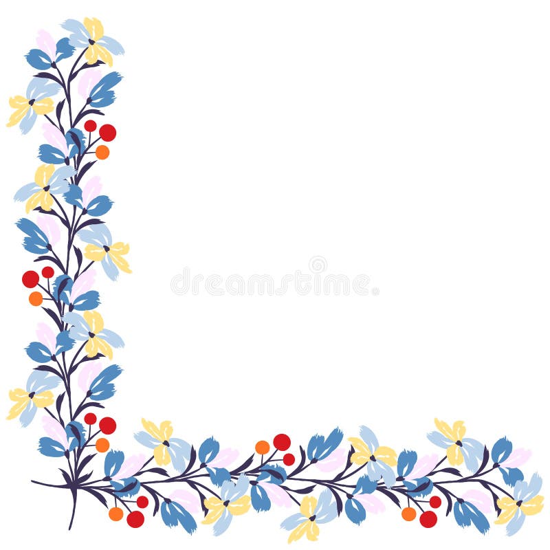 Flower Frame Border Size A4, Format A4. Floral Pattern. Cute Floral