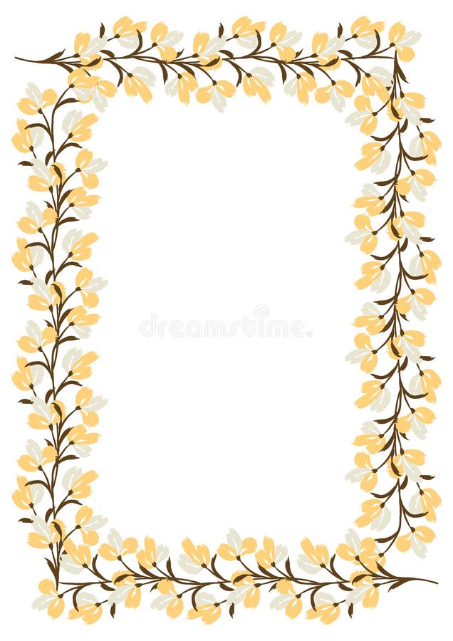 Flower Frame Border Size A4, Format A4. Floral Pattern. Cute Floral