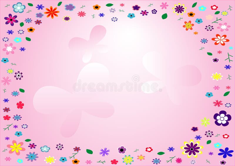 Flower frame on pink background