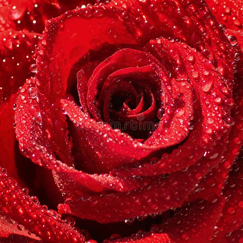 A flower of a fresh adorable red rose covered with dewdrops closeup. Macro. Selective focus. stock photos A flower of a fresh adorable red rose covered with dewdrops closeup. Macro. Selective focus. stock photos