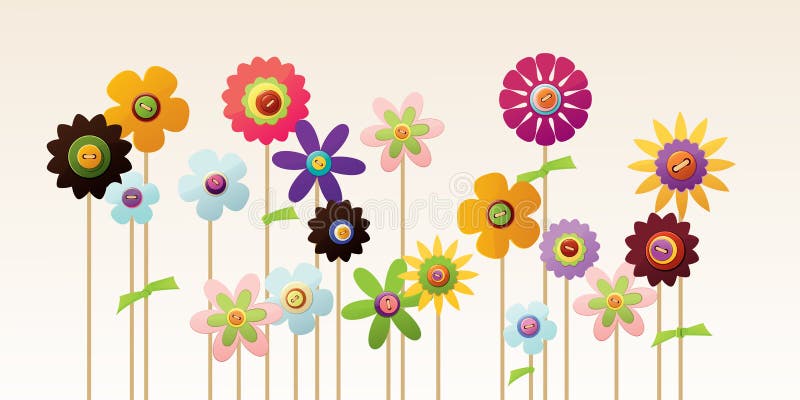 Flower garden stock vector. Image of buttons, plants - 23195672