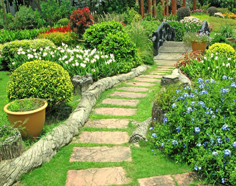 Flower garden stock image. Image of greenery, garden - 25798637