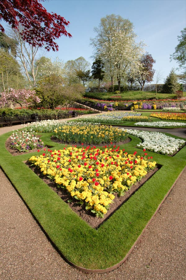 Flower Garden In Spring, England. Royalty Free Stock Photos Image
