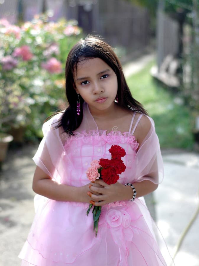Flower girl stock photo. Image of wedding, child, asian 407656
