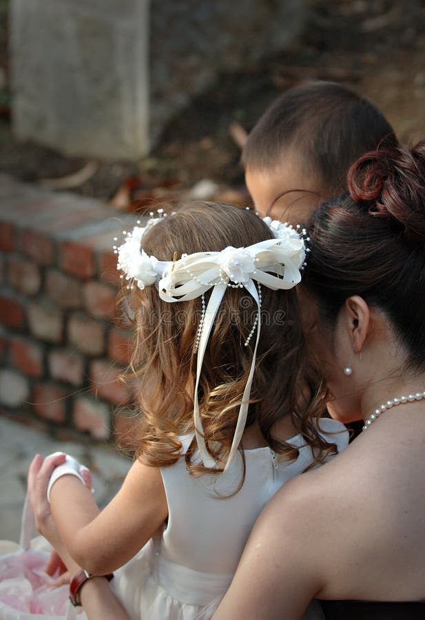 Flower Girl and Flower Boy at a Wedding Stock Image Image of guests