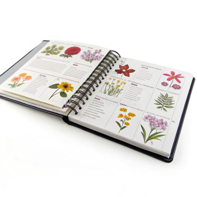 Flower guidebook isolated on white background vector illustration