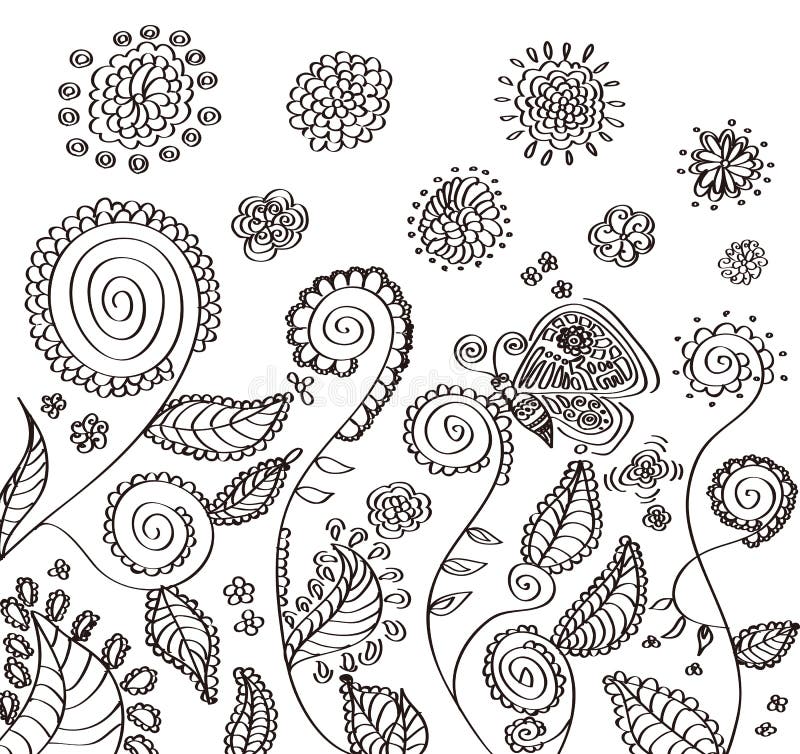 Flower of handwriting. stock vector. Illustration of plant 49217267