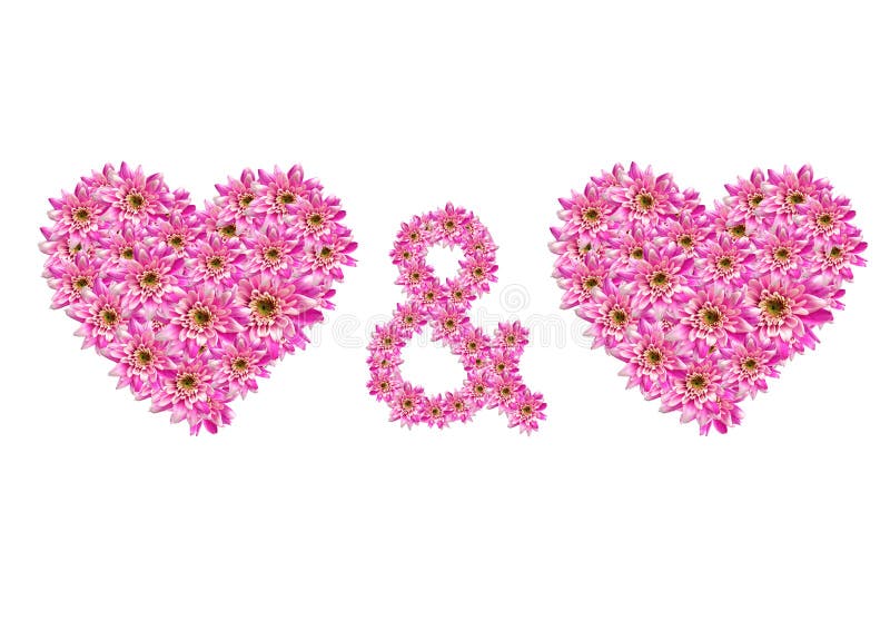 Two flower hearts and a plus symbol