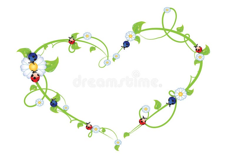Flower hearts vector illustration