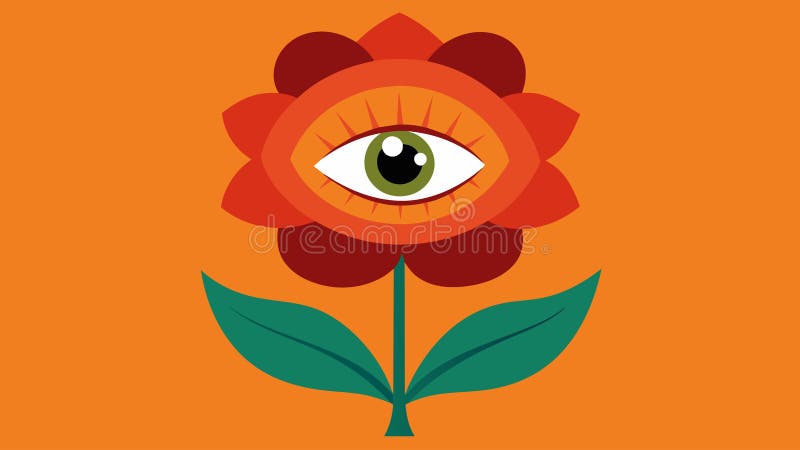 A flower with human eyes representing the fragility and vulnerability of our innermost thoughts.. Vector illustration.