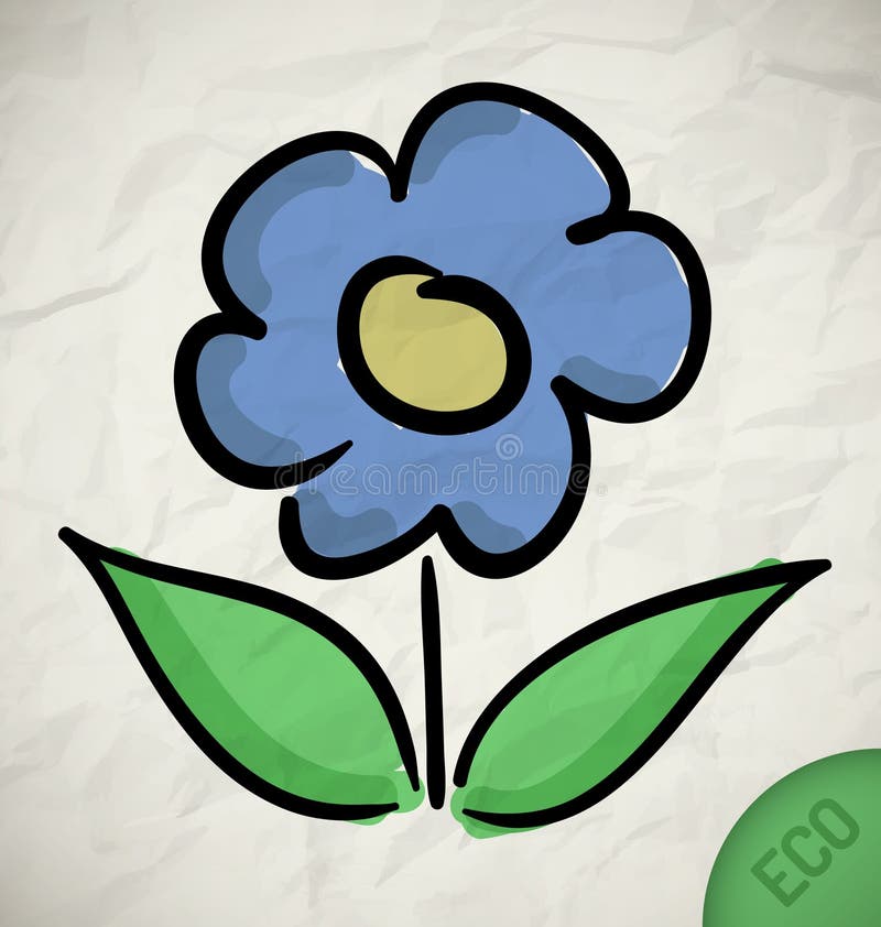 Flower icon on paper