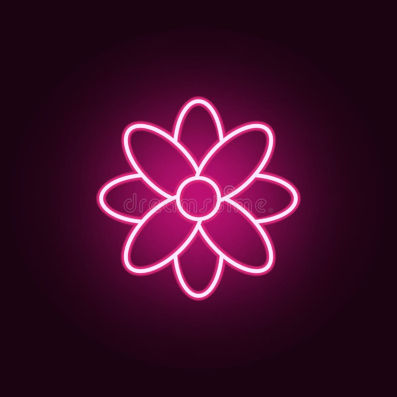 Flower Icon. Elements of Web in Neon Style Icons. Simple Icon for ...